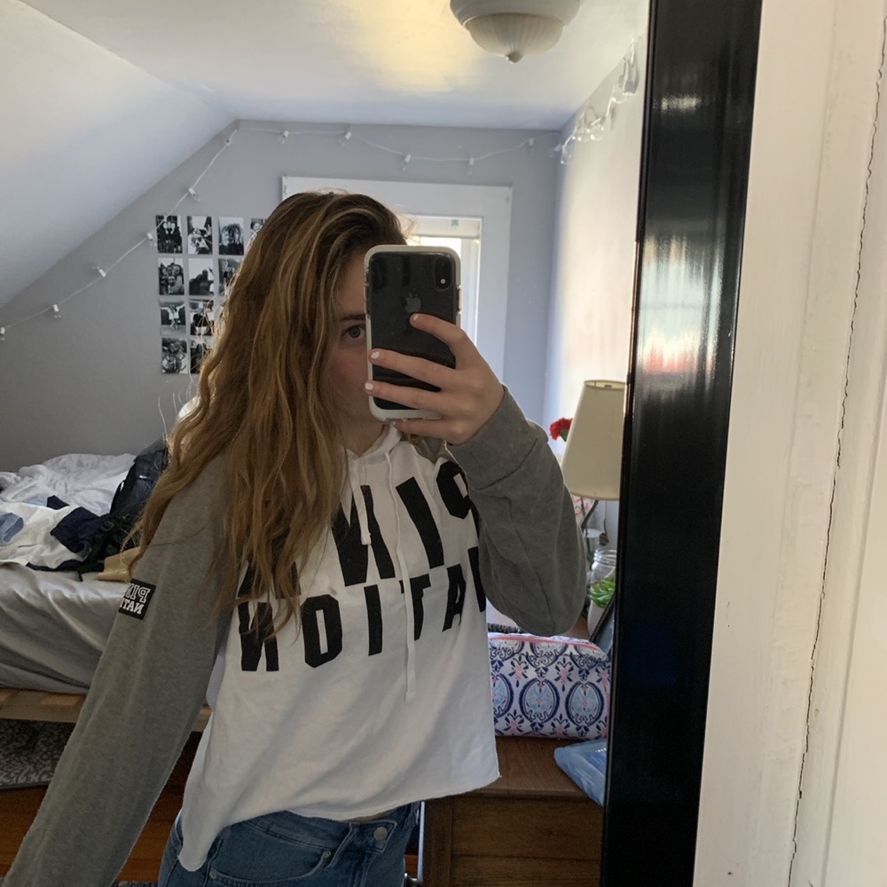 Pink Nation cropped hoodie
